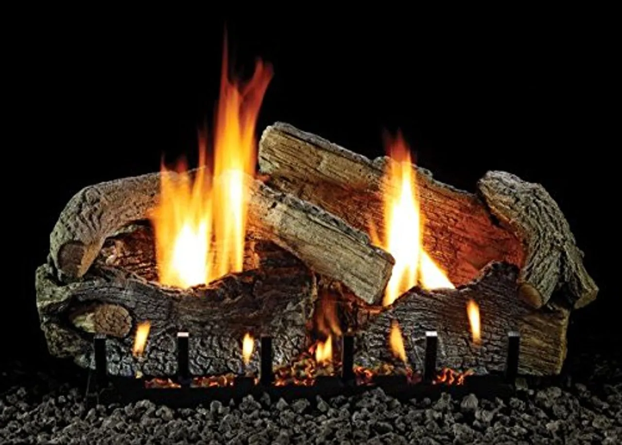 White Mountain Hearth Stacked Aged Oak Log Set